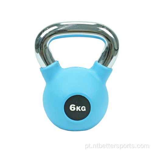 Kettlebell de borracha de borracha de ferro fundido revestido com vinil colorido